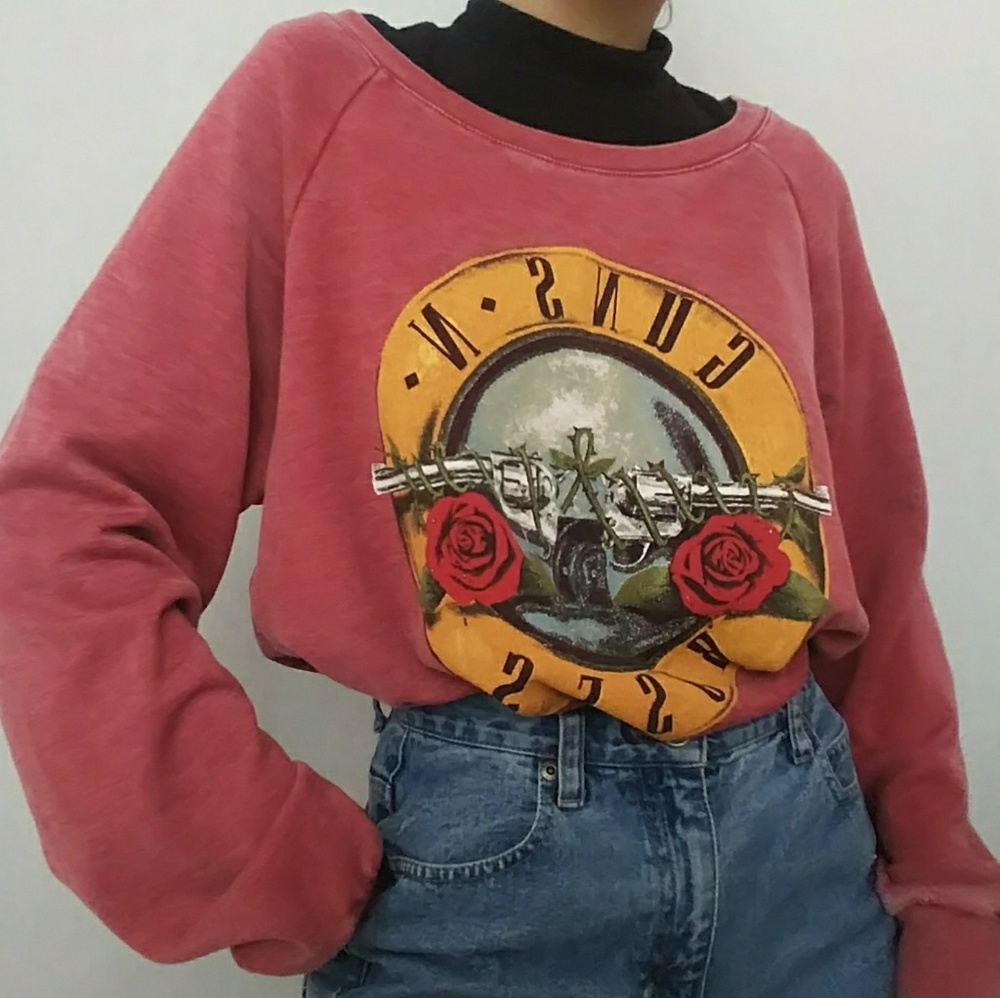 Faded Red Guns n Roses Sweatshirt